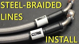 How to Install Motorcycle SteelBraided Brake Lines [upl. by Taam]