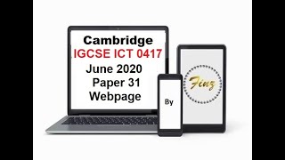 IGCSE ICT 0417 June 2020 Paper 31 Webpage [upl. by Anived]