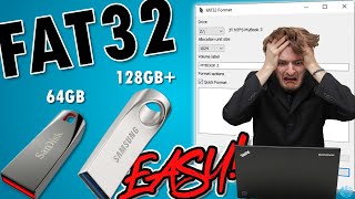 How To Format a 64GB 128GB or LARGER USB Flash Drive to FAT32  EASY [upl. by Yetah]