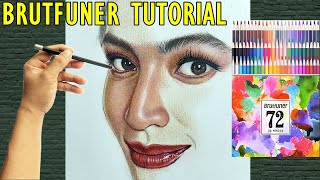 How to draw with BRUTFUNER Colored Pencil Drawing Tutorial for Beginners  BMD Portraits [upl. by Ecirtra]