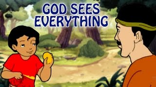 God Sees Everything  Moral Values And Moral Lessons For Kids In English  Cartoon Stories For Kids [upl. by Eanwahs]