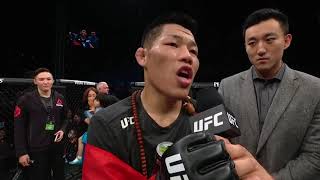 UFC Shenzhen Li Jingliang Octagon Interview [upl. by Yert]