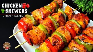 CHICKEN SKEWERS  PAN FRIED CHICKEN KEBABS  CHICKEN SKEWERS RECIPE  EASY CHICKEN SKEWERS  KEBABS [upl. by Ralip]