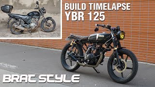 Cafe Racer Timelapse Build  Yamaha YBR 125 Brat style [upl. by Egidio899]