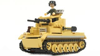 Build Your Own Lego Tank Unboxing Sluban WWII M38B0691 tank PzKpfw II [upl. by Ikceb]