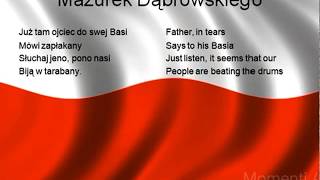 Mazurek Dąbrowskiego  National Anthem of Poland EnglishPolish lyrics [upl. by Wittie200]