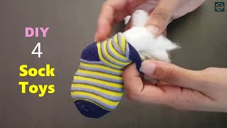 4 Sock Toys DIY  Make Toys From Old Baby Socks  Craft Stack [upl. by Aseeram620]