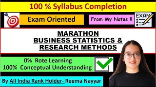 Complete Business Statistics and Research Methods Marathon  100  Syllabus Coverage  NTA UGCNET [upl. by Tecil]