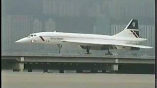 BRITISH AIRWAYS Concorde at Kai Tak 1996 [upl. by Hartzell66]