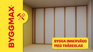 Bygga innervägg med träreglar [upl. by Akirahs]