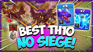 Best TH10 Attack Strategy 2021 NO Siege Machine Clash of Clans [upl. by Ninnetta521]