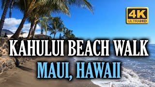 Kahului Beach amp Harbor Walk Maui Hawaii USA 4K [upl. by Olinad]