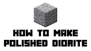 Minecraft Survival How to Make Polished Diorite [upl. by Yrolam]