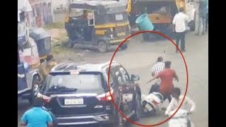 Pune  Attempts to kill a car driver as it hit [upl. by Bannon]