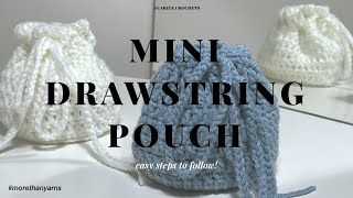 Crochet Mini Drawstring Pouch  Beginners Friendly  Gift Ideas  Carelycrochets [upl. by Ahsatin]