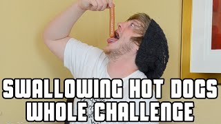 Glizzy Gobbler Swallowing Hot Dogs Whole Challenge  WheresMyChallenge [upl. by Luo]