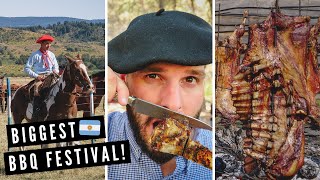 BIGGEST BBQ GRILL IN ARGENTINA 🇦🇷  Epic Argentine Asado Festival in Patagonia [upl. by Ailat]