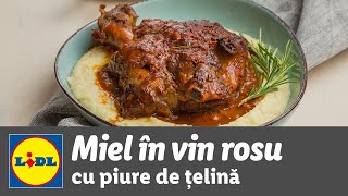 Miel in vin rosu cu piure de telina si pastarnac • reteta Bucataria Lidl [upl. by Laval920]