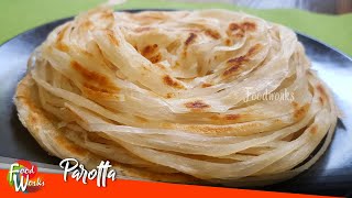 Parotta Recipe  Soft Layered Parotta  How To Make Parotta  Street Food  Foodworks [upl. by Milah]