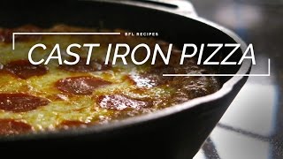 Cast Iron Pizza  How to Make Deep Dish Pizza [upl. by Alfonse]