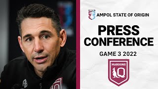 QLD Maroons Press Conference  State of Origin III 2022  NRL [upl. by Aniweta]