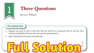 DAV Class 8 English Chapter 1 Three Questions SolutionsDAV Class 8 English Ch1Study With Deep [upl. by Cleave]