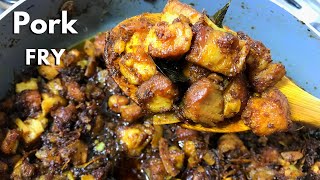 Kerala style Pork Fry  Pork Ularthiyathu [upl. by Collayer]