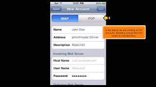 iPhone How to Setup a POP Email Account [upl. by Orpha]