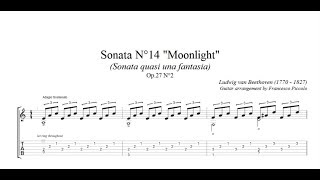 Classical Guitar  Beethoven  Moonlight Sonata TAB [upl. by Richmound226]