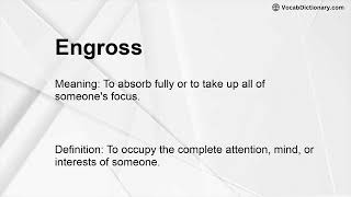 Engross Meaning [upl. by Assened]