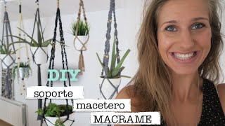 DIY  Como hacer macrame porta macetas  Plant hanger [upl. by Annahsar]