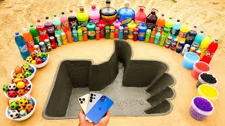 How to make Like Hand with Cement S25 amp iPhone 16 vs Big Coca Cola and Mentos Schweppes amp Mirinda [upl. by Fina]