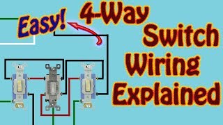 4 Way Switch Explained How to Wire a 4 Way Switch to Control a Single Light Fixture W\ 3 Switches [upl. by Longmire]