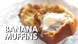 Easy Banana Muffins  Small Batch [upl. by Nimzay501]