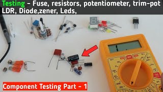 Basic Electronics Components Testing using Multimeter in Hindi Part1 [upl. by Johnson127]