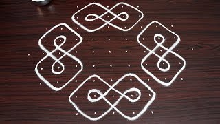 Simple Sikku kolam with 11 dots  Easy melika muggulu designs  chukkala muggulu [upl. by Aninotna]