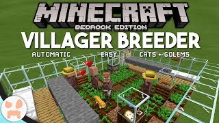 Minecraft Bedrock VILLAGER BREEDER TUTORIAL  Easy Automatic [upl. by Poree287]