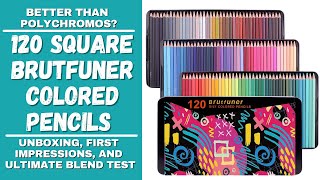 Brutfuner Colored Pencils  Polychromos Comparison  Unboxing First Impressions and Blend Test [upl. by Nova]