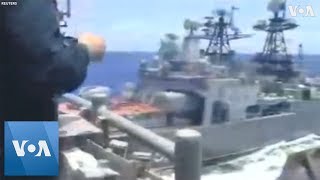 US and Russian Navy Ships Nearly Collide [upl. by Nomsed]