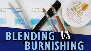 BLENDING VS BURNISHING  How To Blend Coloured Pencils  Tutorial [upl. by Keppel]