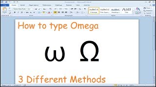 How to type Omega symbol Microsoft Word [upl. by Nirred]