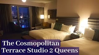 The Cosmopolitan Las Vegas  Terrace Studio 2 Queens  Fountain View [upl. by Onitsuj]