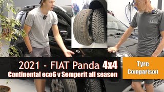 Continental ECOContact 6 compared to the Semperit ALLSEASONGRIP on a 4x4 Panda [upl. by Jordanna]