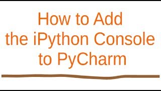 How to add ipython console to pycharm [upl. by Kendry]