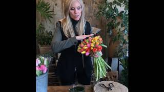 Tulip Arrangement Tutorial [upl. by Kolosick851]