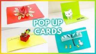 5 Simple and Easy Pop Up Card Tutorials [upl. by Atipul]