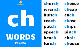 English Phonics  ch Words with Example Sentences [upl. by Auqeenwahs]