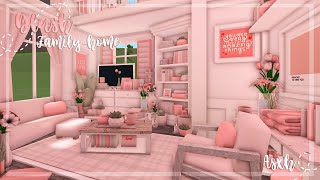 Blush Floral Family Home  Roblox Bloxburg Speed Build  ❁ [upl. by Olinad118]