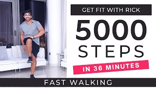 FAST Walking Workout  5000 Steps in 36 minutes  Steps at home  Walk to the Beat [upl. by Nolie499]