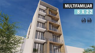 VIVIENDA MULTIFAMILIAR 8X22 DOS DEPARTAMENTOS POR PISO [upl. by Reifinnej]